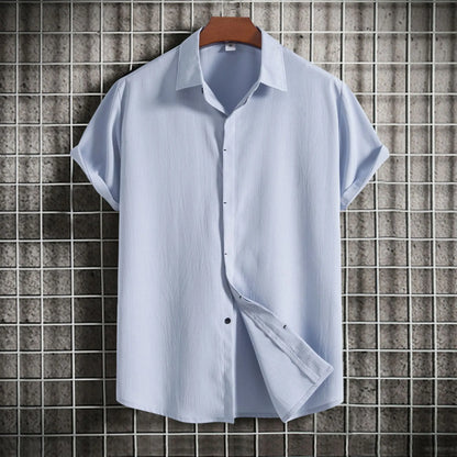 Cotton Linen Short Sleeved Shirt