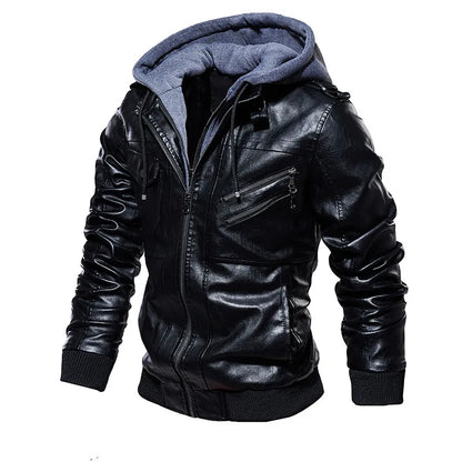 Hooded Leather Jacket