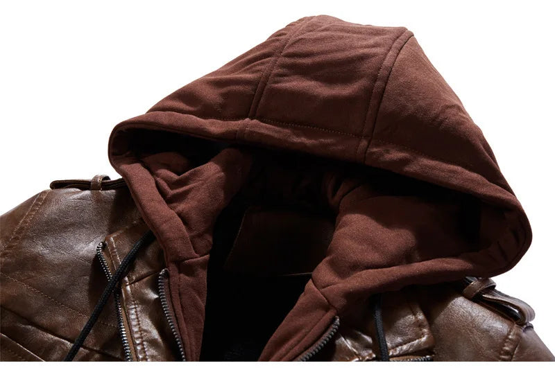 Hooded Leather Jacket