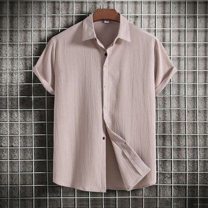 Cotton Linen Short Sleeved Shirt