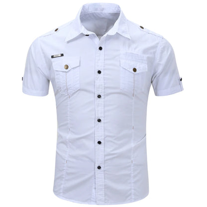 Short Sleeved Cotton Cargo Shirt