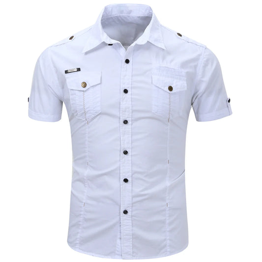 Short Sleeved Cotton Cargo Shirt