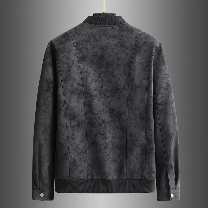 Suede Baseball Jacket