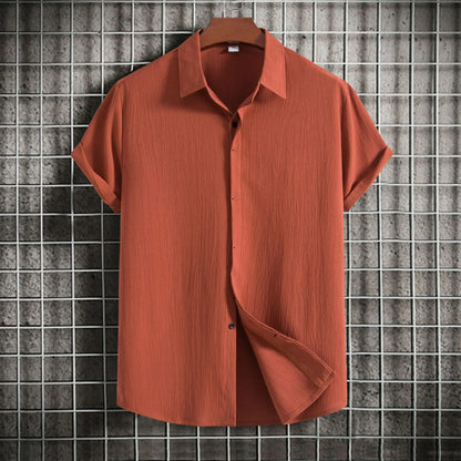 Cotton Linen Short Sleeved Shirt
