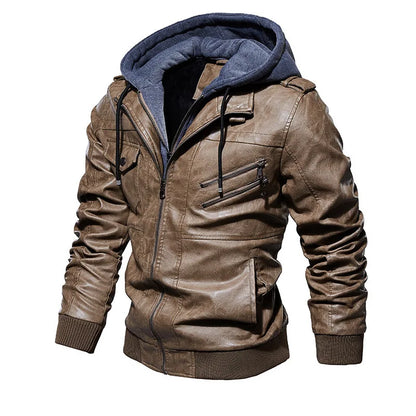 Hooded Leather Jacket