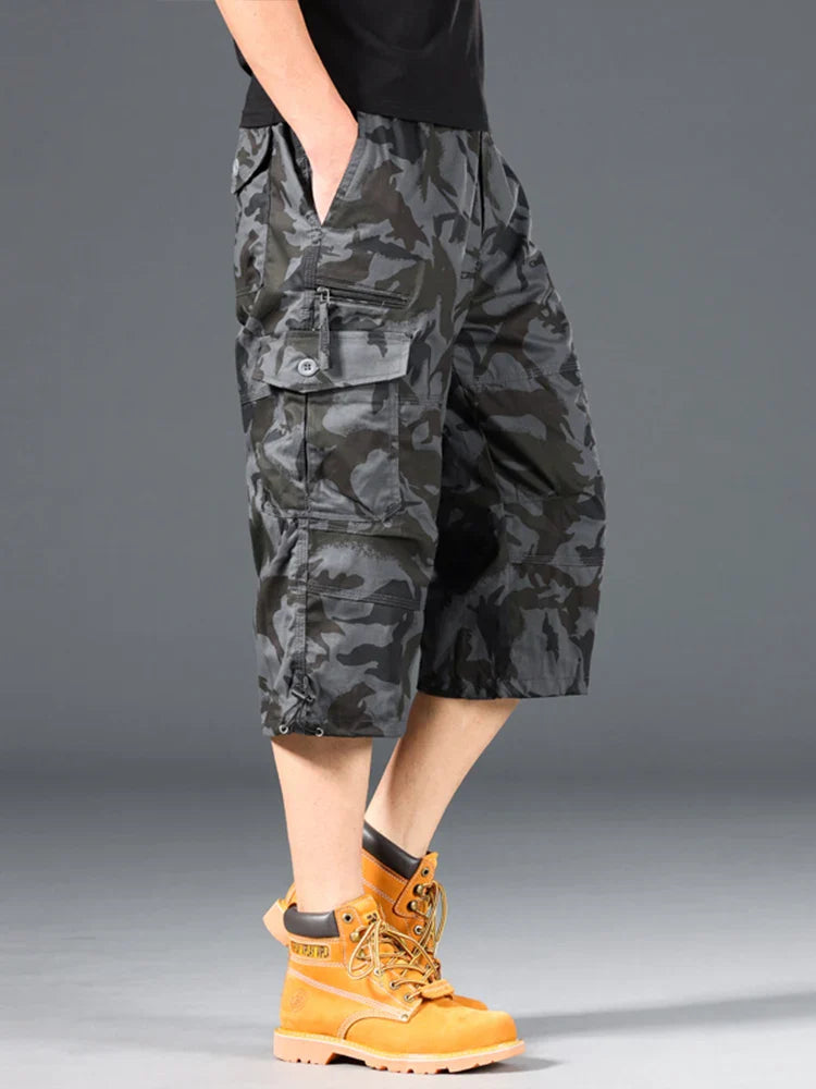 Long Cotton Cargo Shorts