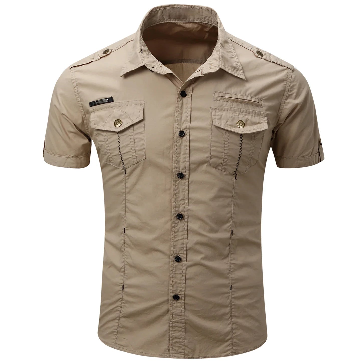 Short Sleeved Cotton Cargo Shirt