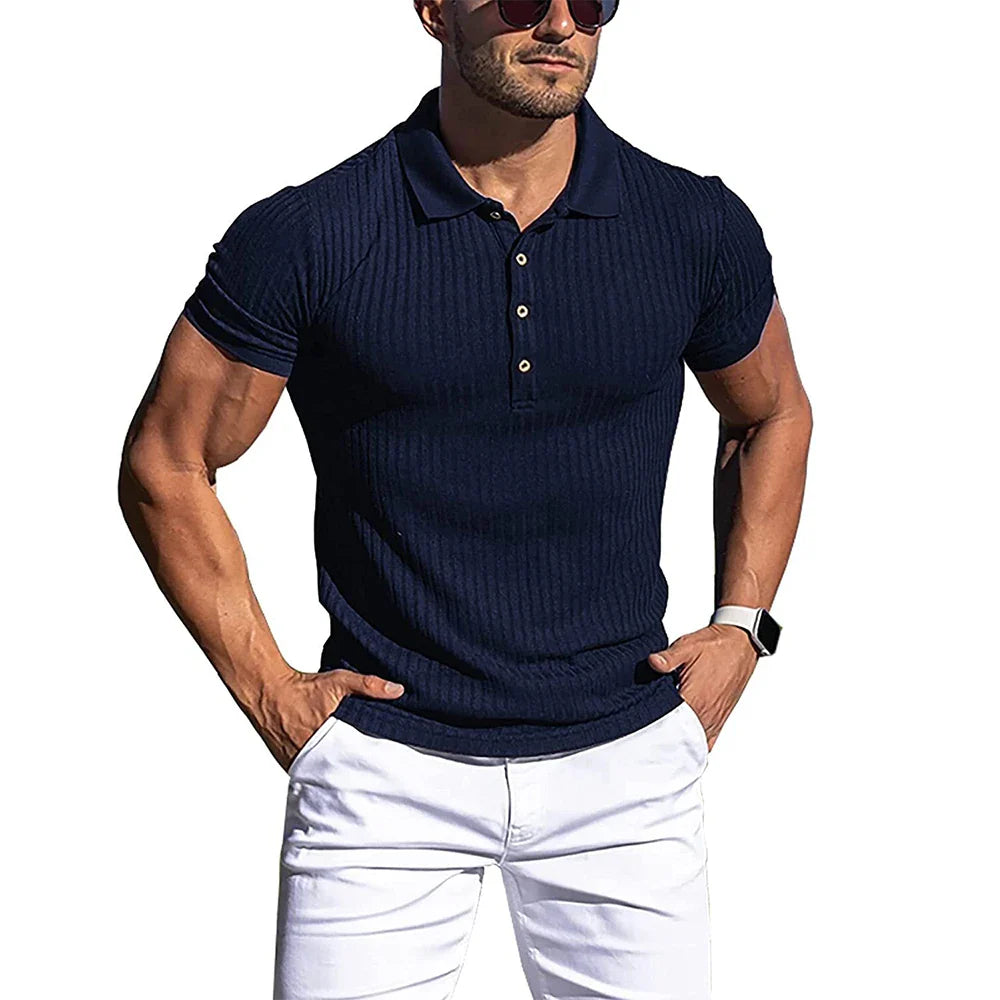 Elegant Striped Polo Shirt