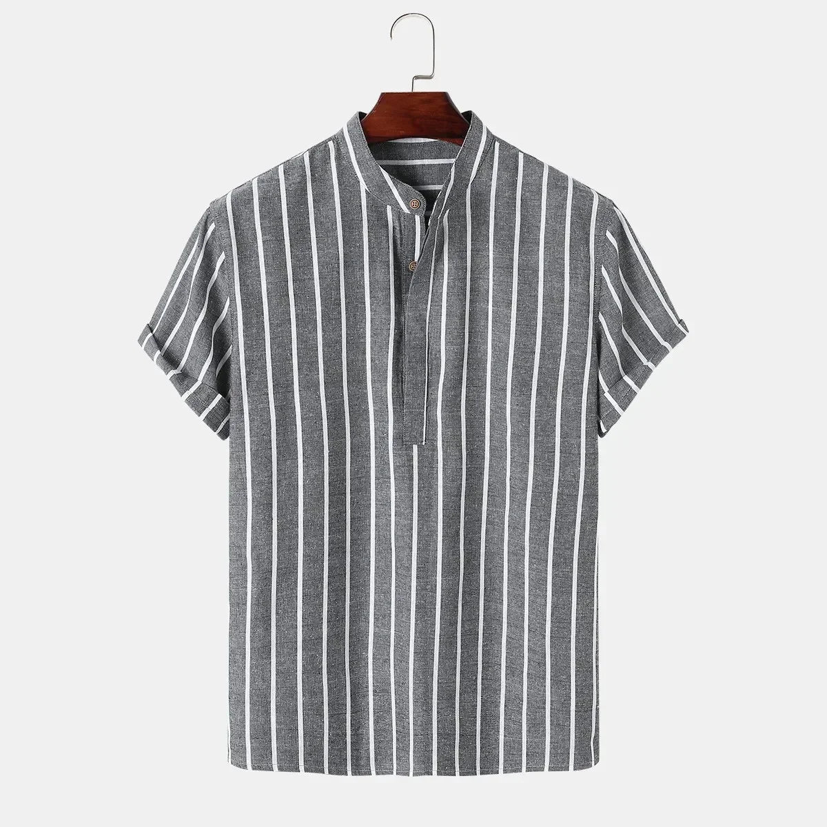 Elegant Short Sleeved Striped Shirt