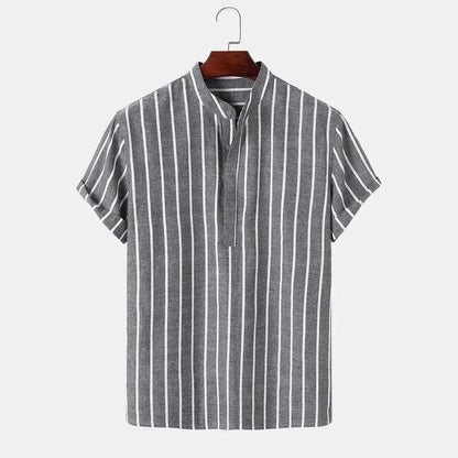 Elegant Short Sleeved Striped Shirt