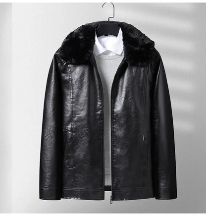 Thickened Fleece Leather Jacket