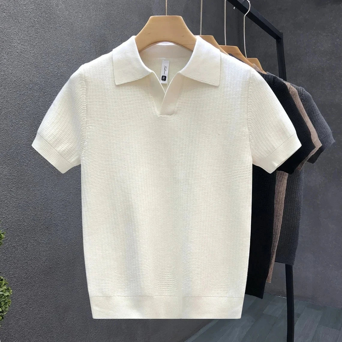 Breathable Knitted Polo Shirt