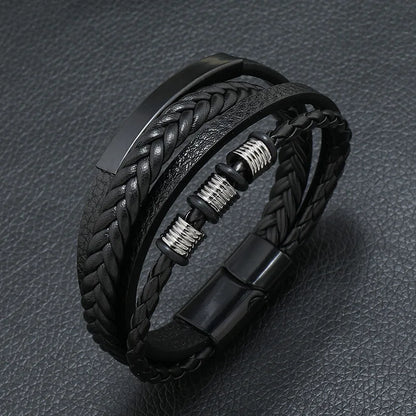Musical Symbol Men's Leather Bracelet