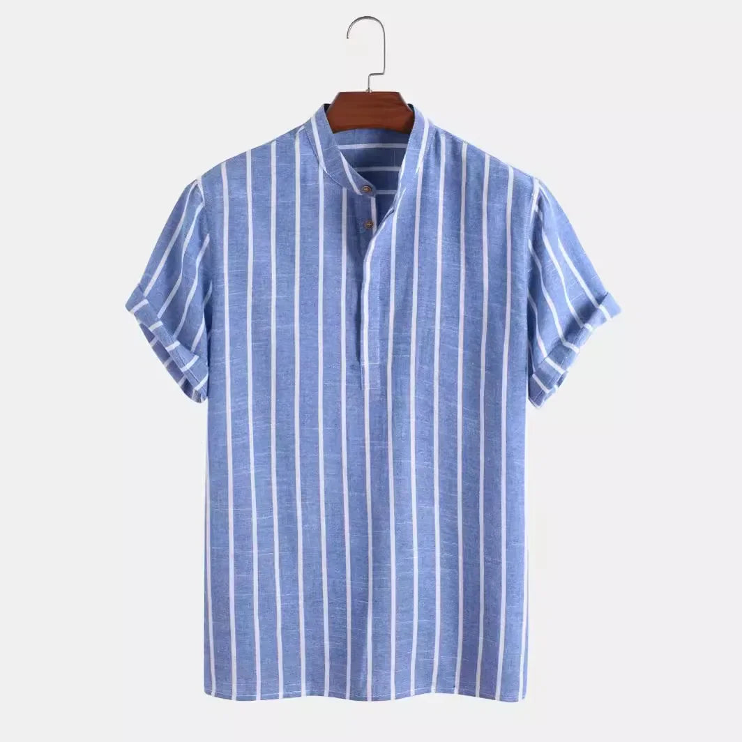 Elegant Short Sleeved Striped Shirt