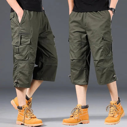 Long Cotton Cargo Shorts