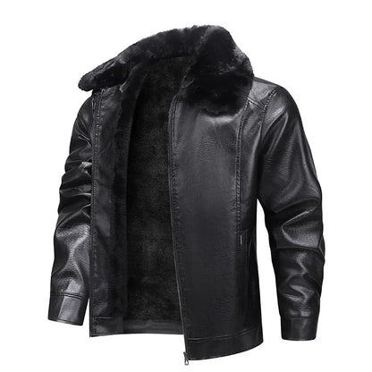 Thickened Fleece Leather Jacket