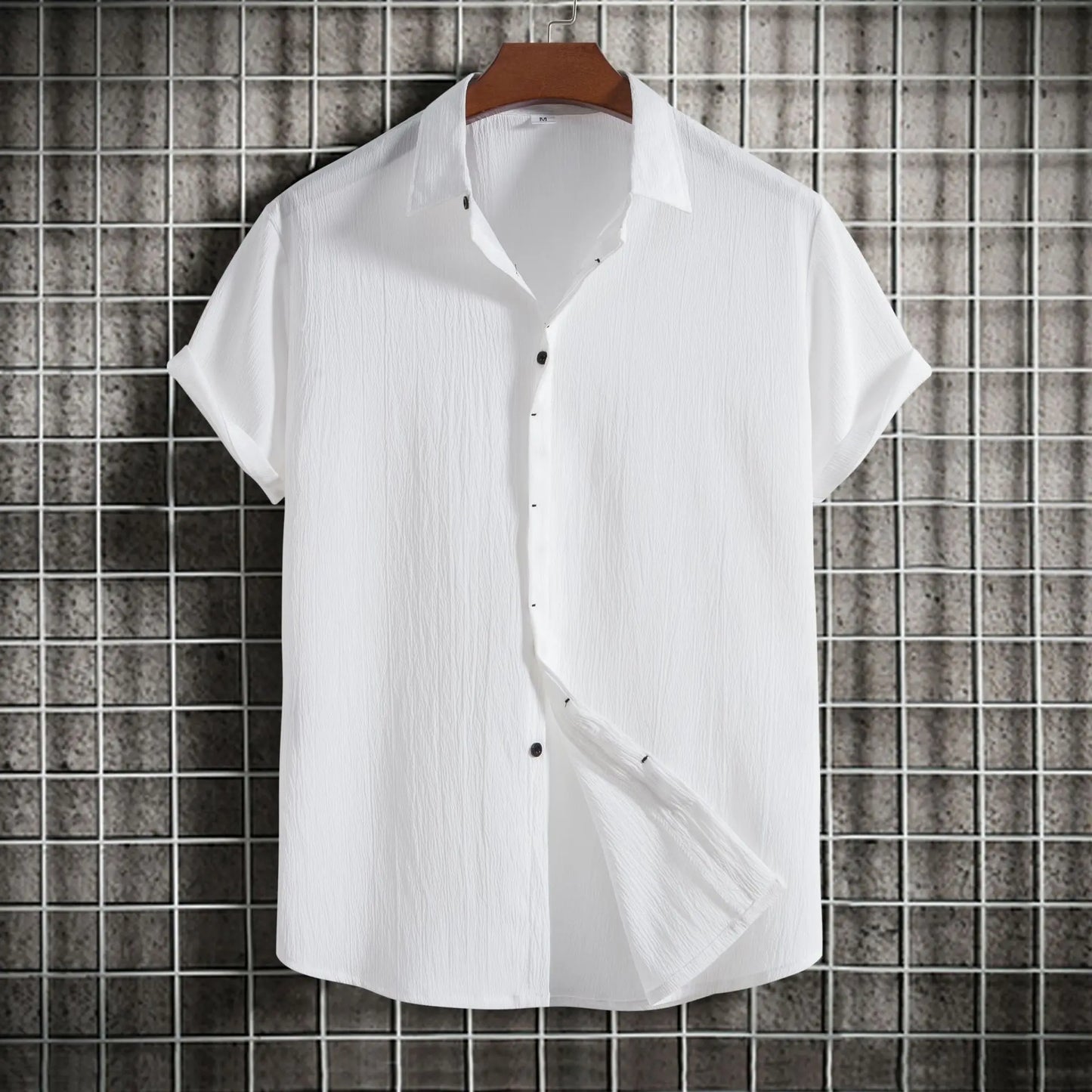 Cotton Linen Short Sleeved Shirt