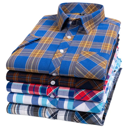 Cotton Short Sleeved Checkered Shirt