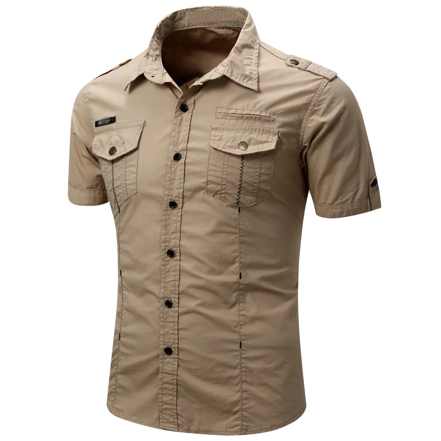 Short Sleeved Cotton Cargo Shirt