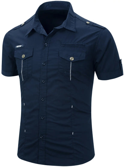 Short Sleeved Cotton Cargo Shirt