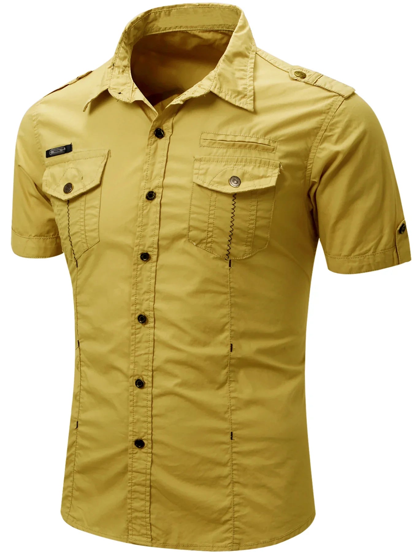 Short Sleeved Cotton Cargo Shirt