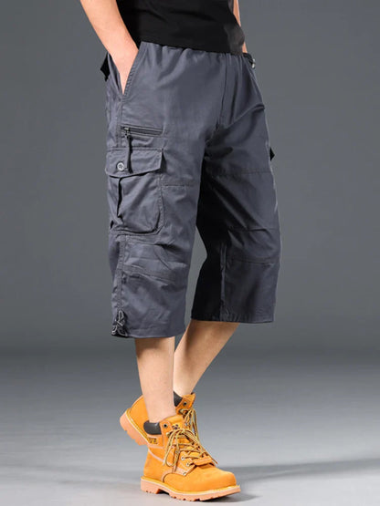 Long Cotton Cargo Shorts