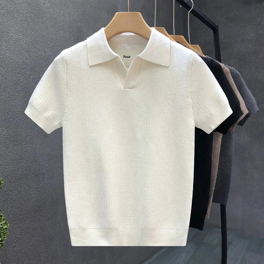 Breathable Knitted Polo Shirt