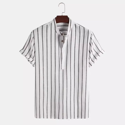 Elegant Short Sleeved Striped Shirt