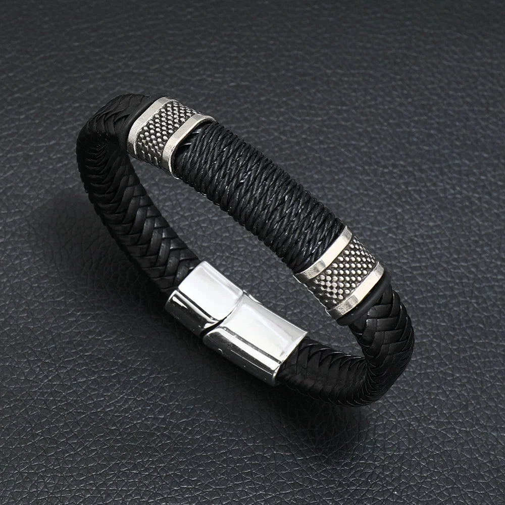 Musical Symbol Men's Leather Bracelet