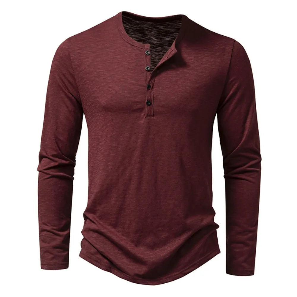 Long Sleeved Cotton Polo Shirt