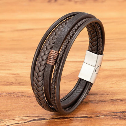 Woven Leather Men's Bracelet