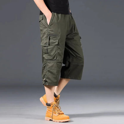 Long Cotton Cargo Shorts