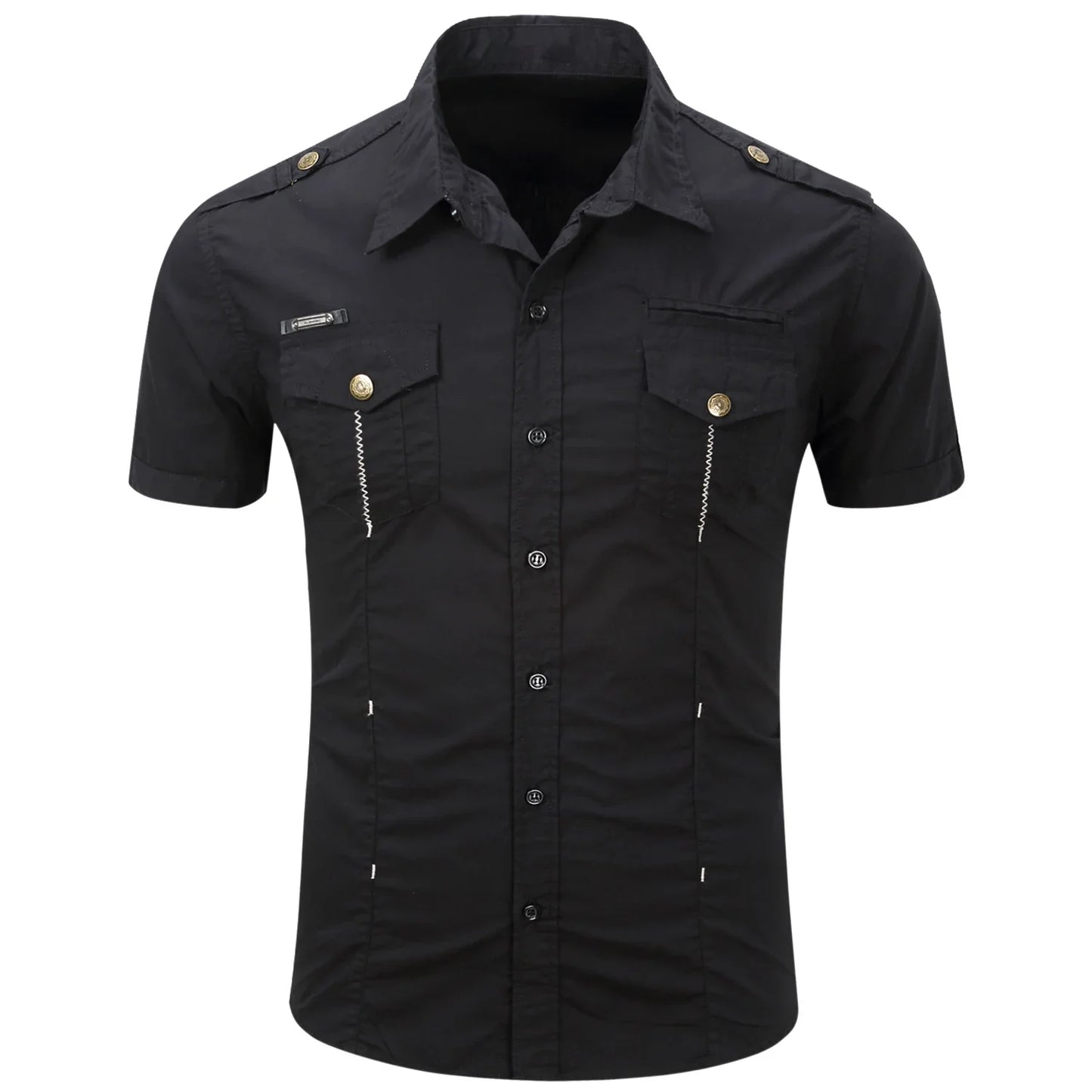 Short Sleeved Cotton Cargo Shirt
