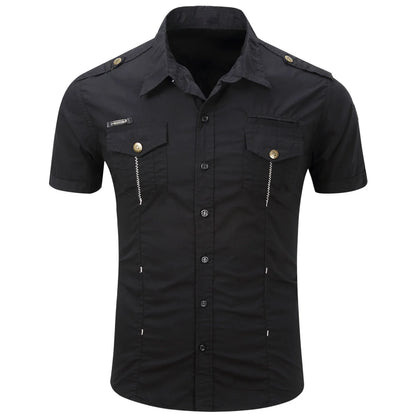 Short Sleeved Cotton Cargo Shirt