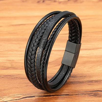 Woven Leather Men's Bracelet