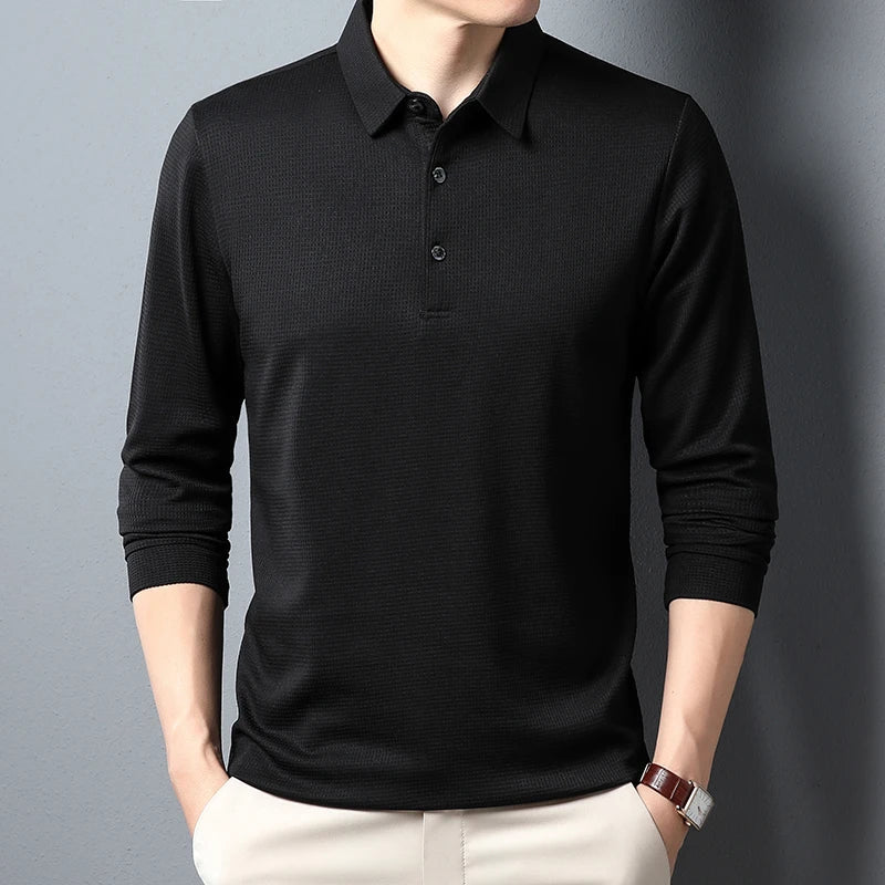 Elegant Long Sleeved Polo Shirt