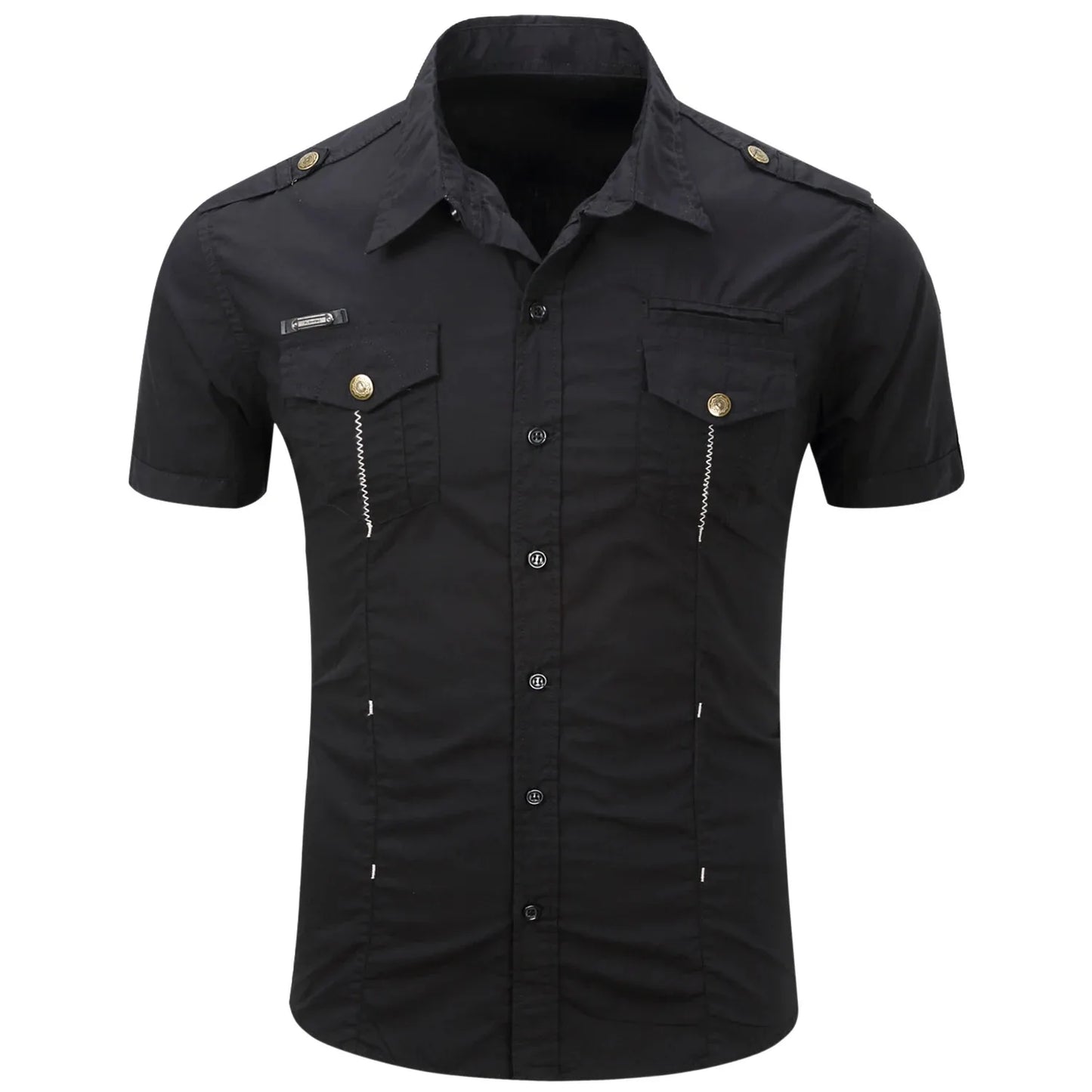 Short Sleeved Cotton Cargo Shirt