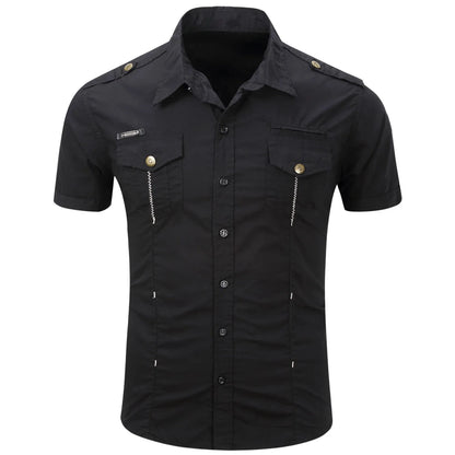 Short Sleeved Cotton Cargo Shirt