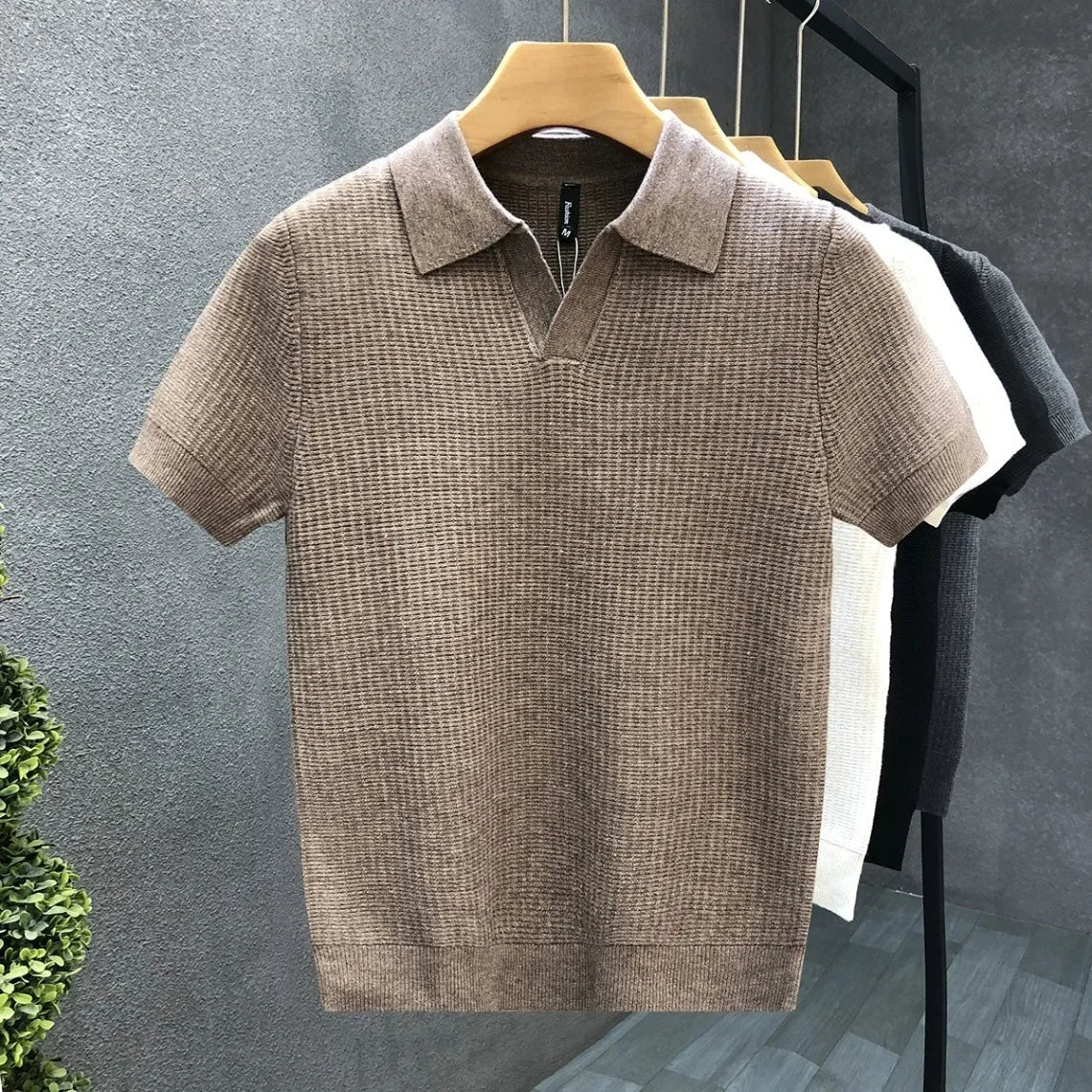 Breathable Knitted Polo Shirt