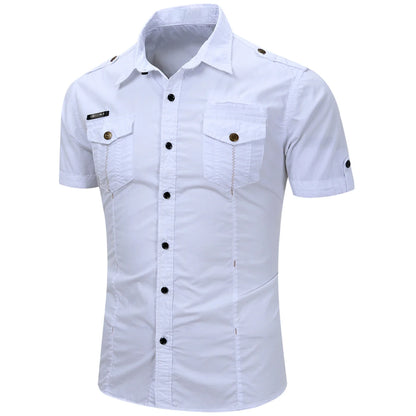 Short Sleeved Cotton Cargo Shirt