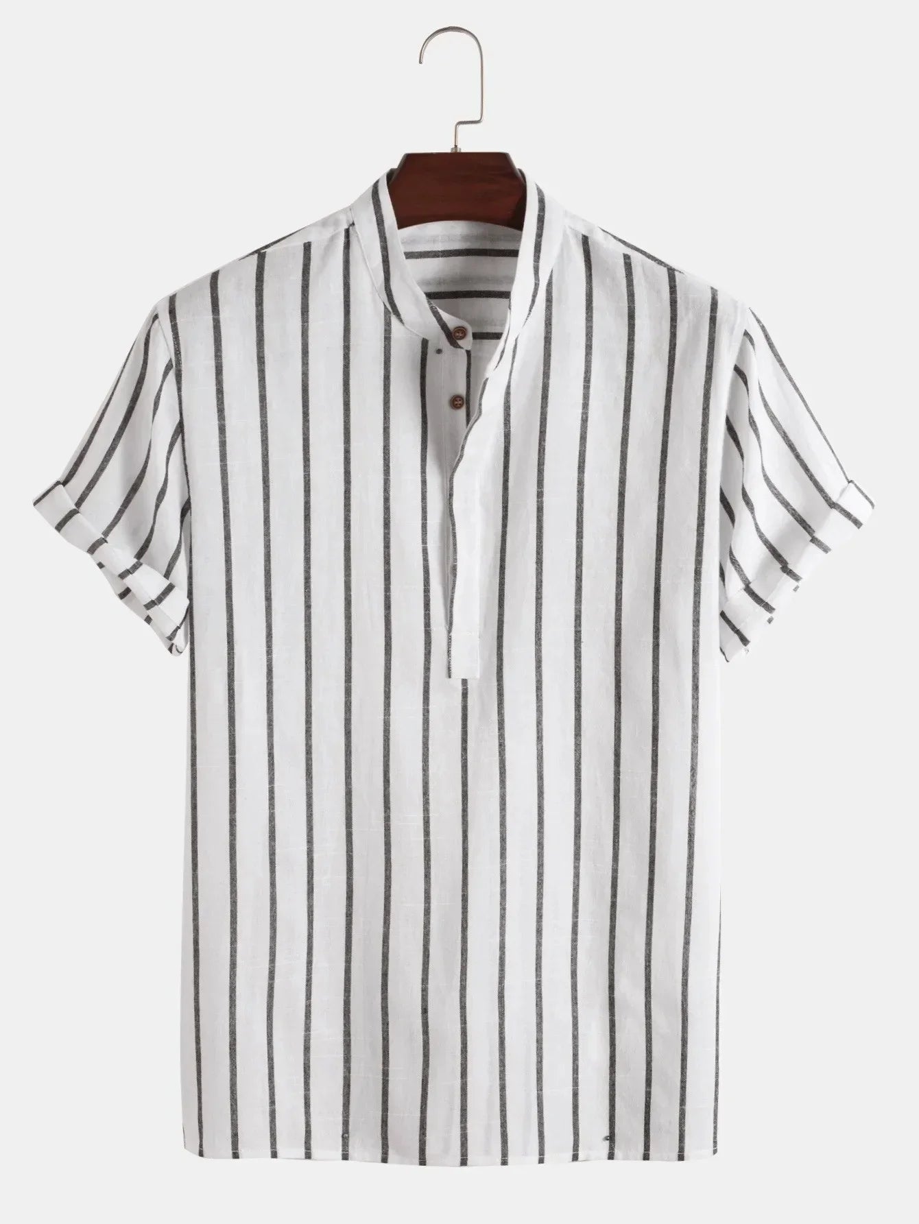 Elegant Short Sleeved Striped Shirt