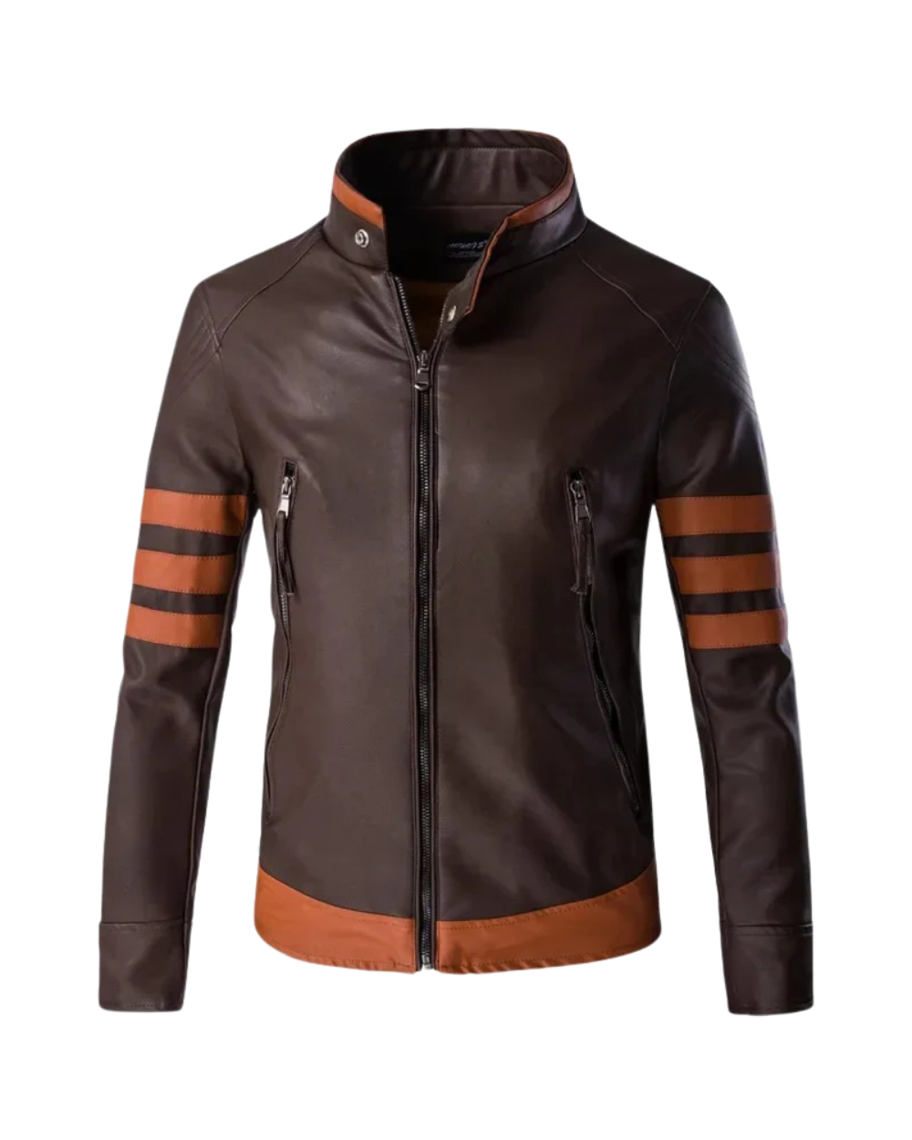 Elegant Striped Leather Jacket