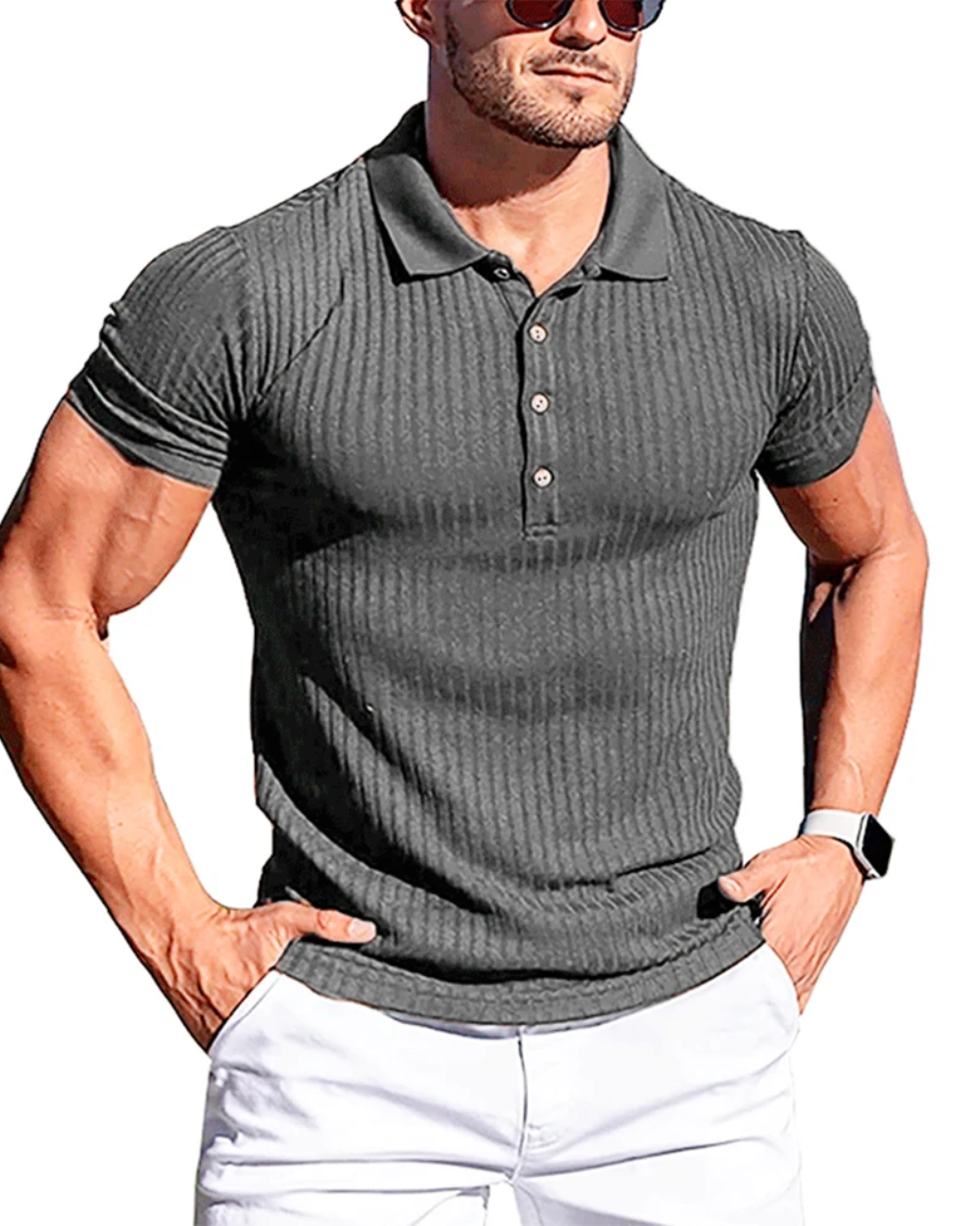 Elegant Striped Polo Shirt