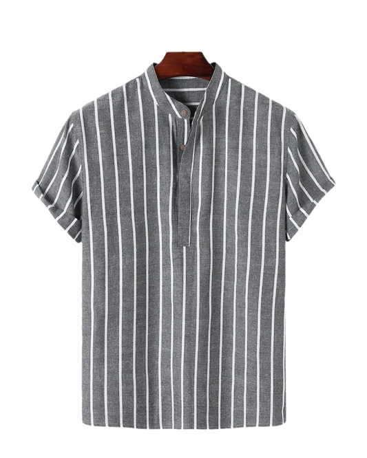 Elegant Short Sleeved Striped Shirt