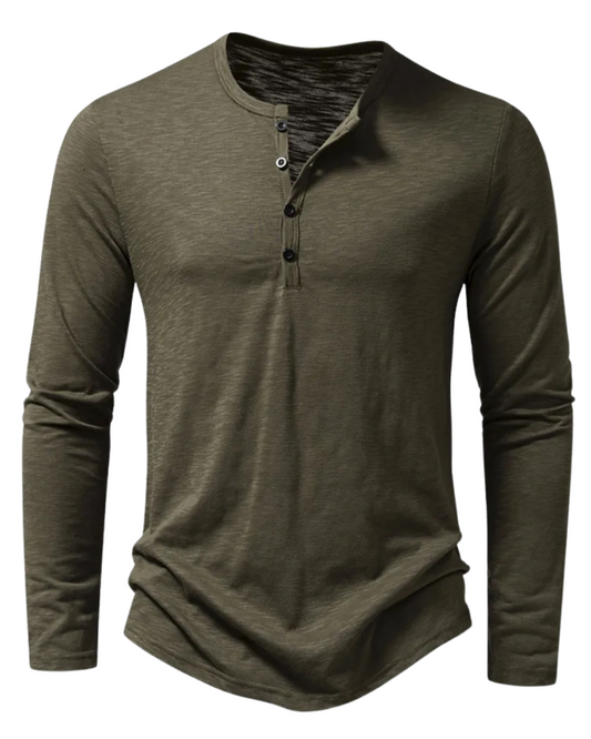 Long Sleeved Cotton Polo Shirt