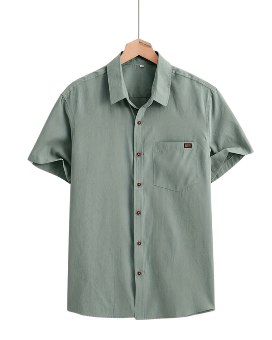 Casual Short Sleeved Cotton Shirt
