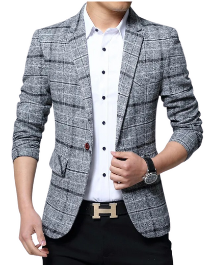 Elegant Checkered Blazer