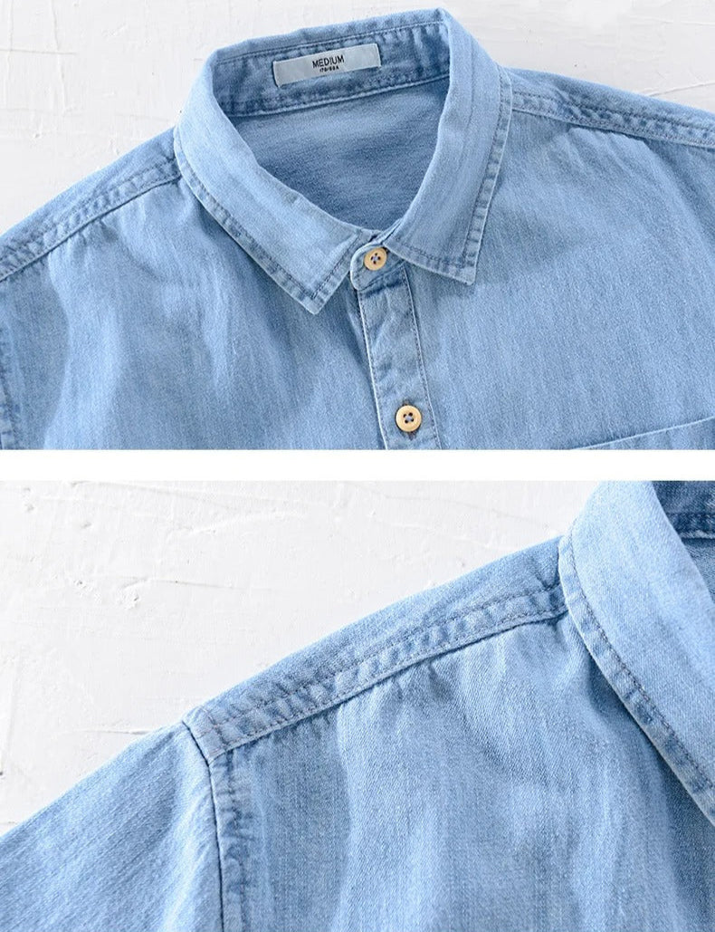 Short Sleeved Denim Shirt