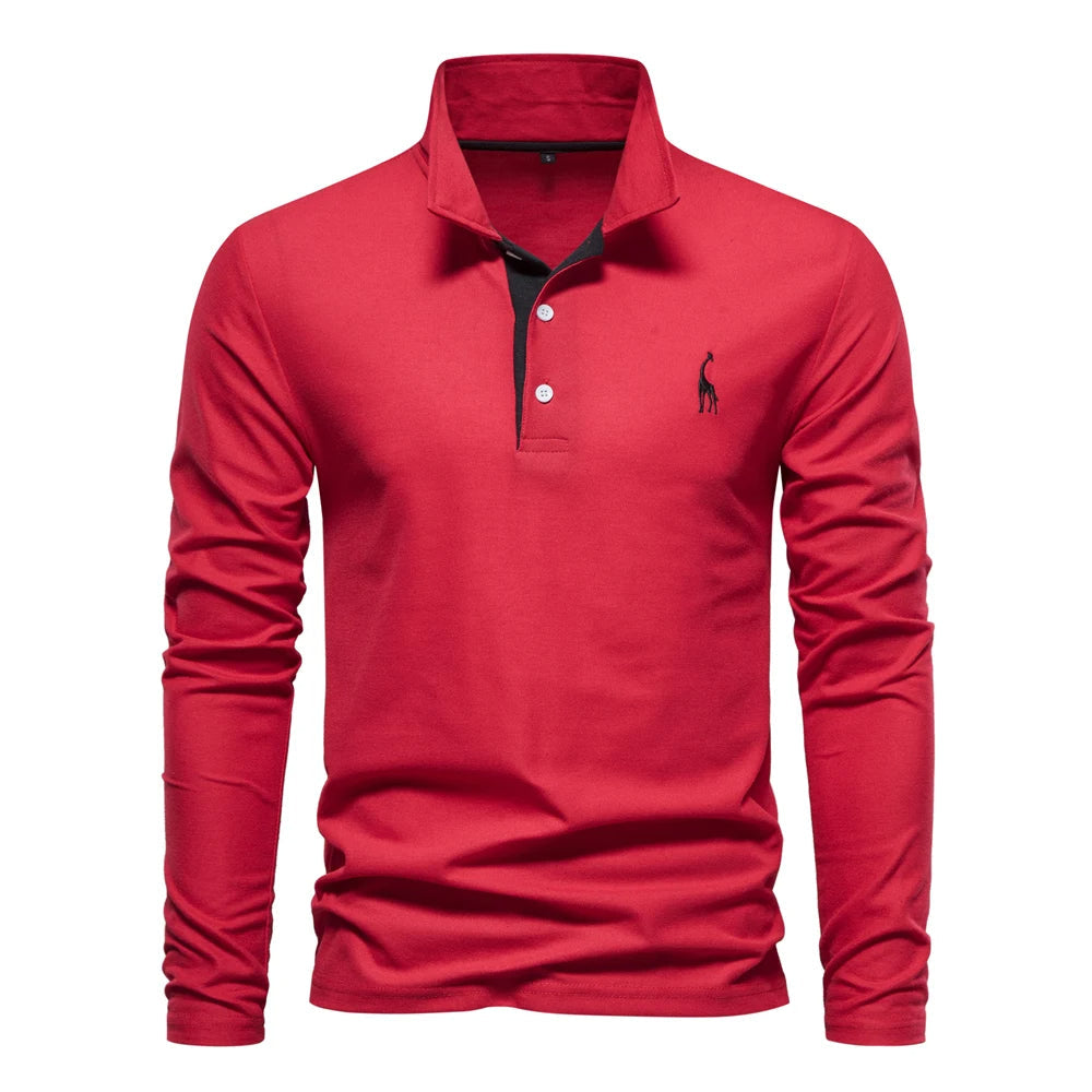Casual Long Sleeved Polo Shirt