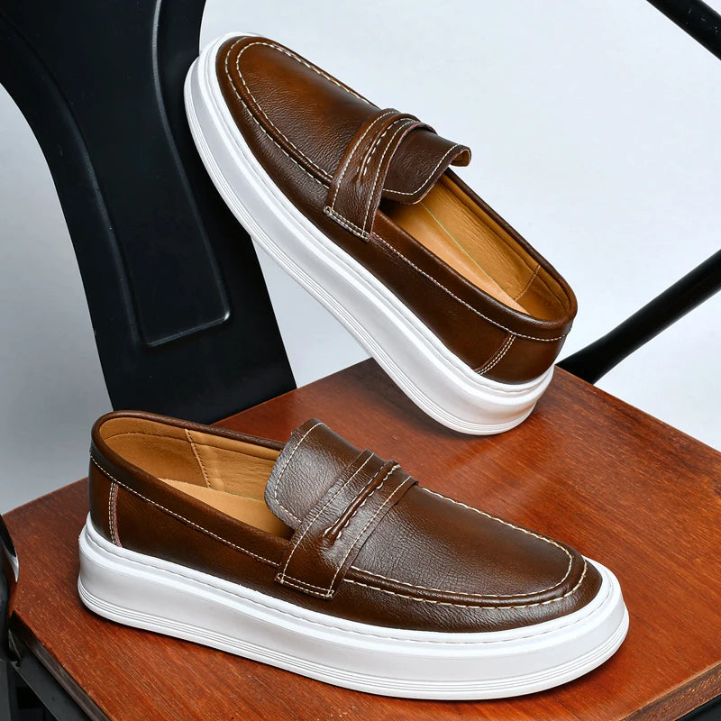 Slip-On Leather Boat Shoes